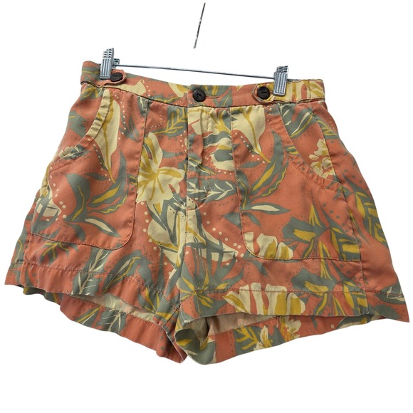 Cynthia Rowley Pants - Cynthia Rowley Tropical Floral Lyocell High Waisted Shorts Coral Size 6 Beach